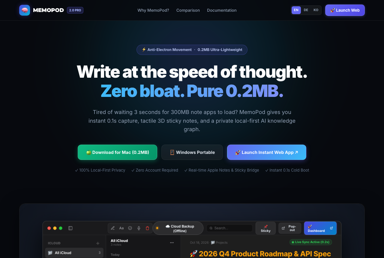 MemoPod Official Landing Page & Download Hub